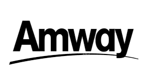 Amway logo in black text with a curved underline