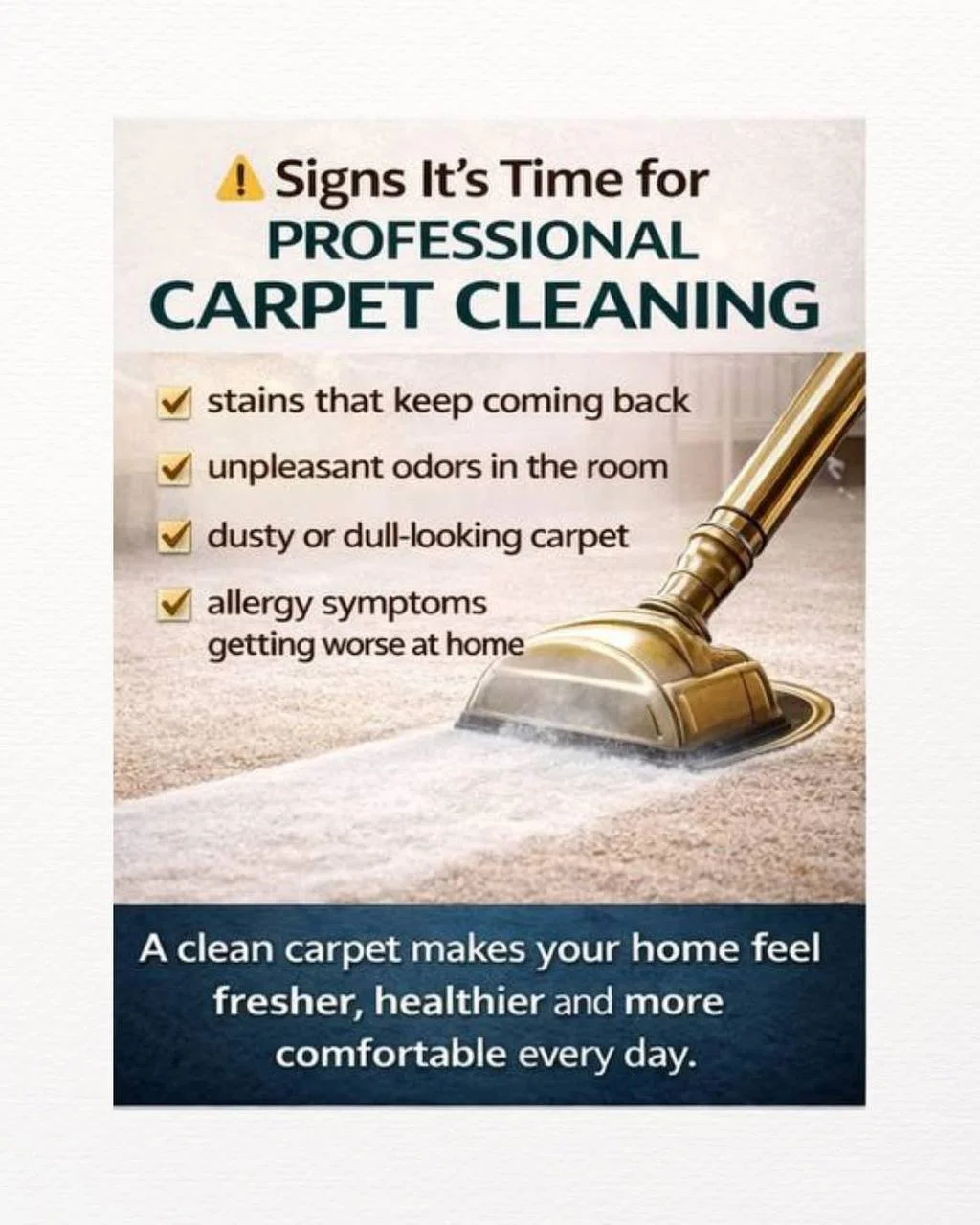 ⚠️ Signs your carpet may need a professional cleaning