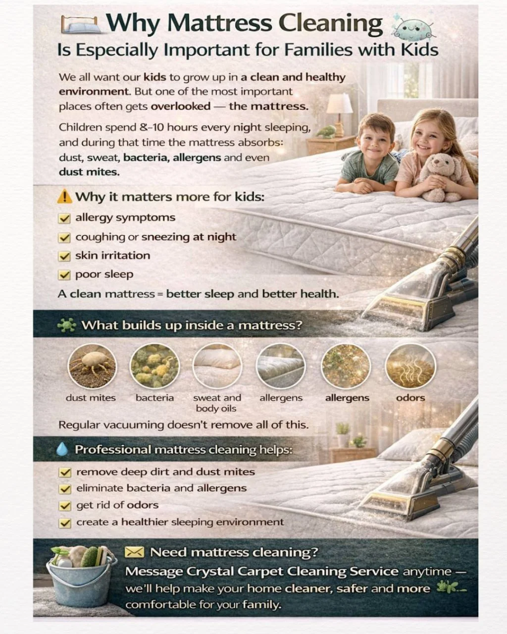 🛏 Why Mattress Cleaning Is Especially Important for Families with Kids