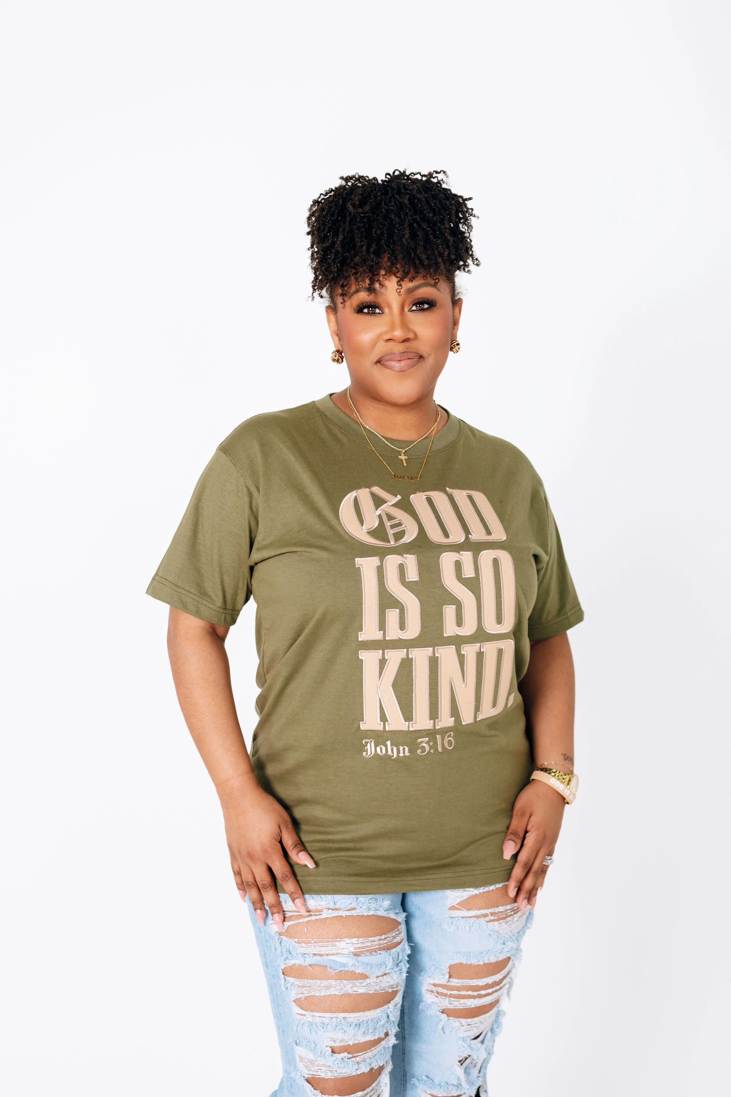 "God Is So Kind" T-Shirt (Sage Green)