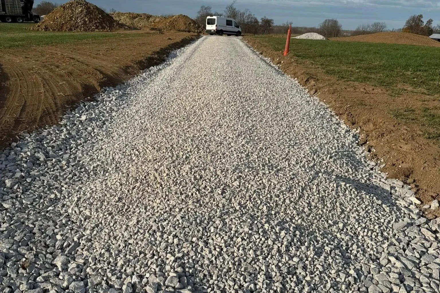 Gravel driveway installation in Hudson Valley NY residential property