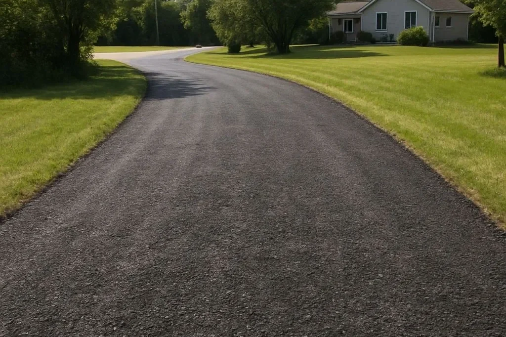 Millings spread and compacted in Gardiner NY driveway