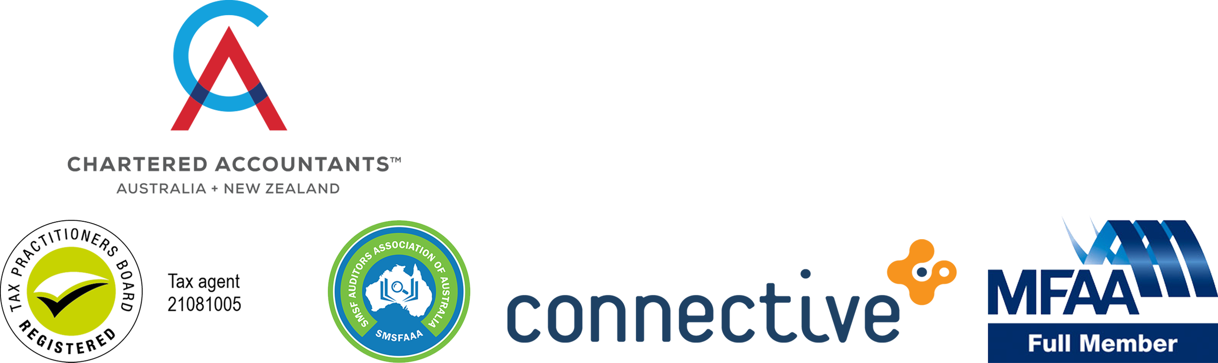 A comprehensive infographic showing three interconnected organizations related to audit standards. It includes logos for SMSFAAR, SMSF Auditors Association of Australia, and MFAA, with labels for full membership.