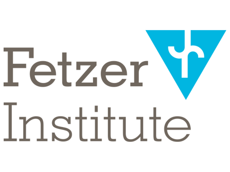 The image features the Fetzer Institute's logo, which includes the name 'Fetzer Institute' in gray text and a blue triangle with a white symbol inside.