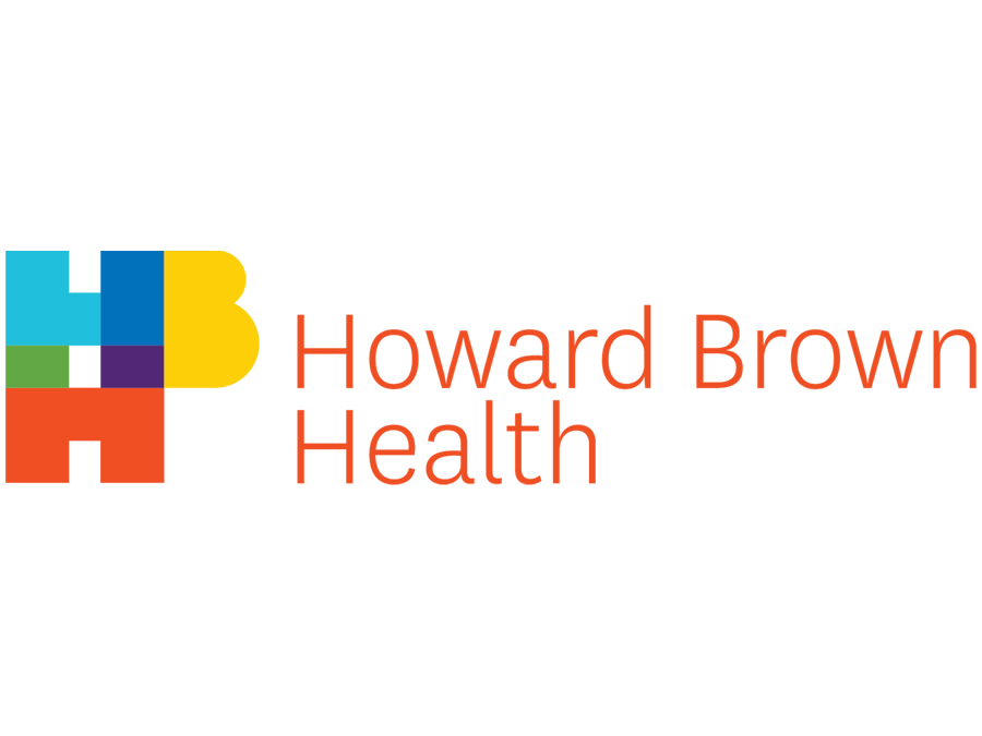 Howard Brown Health logo with colorful geometric design and text