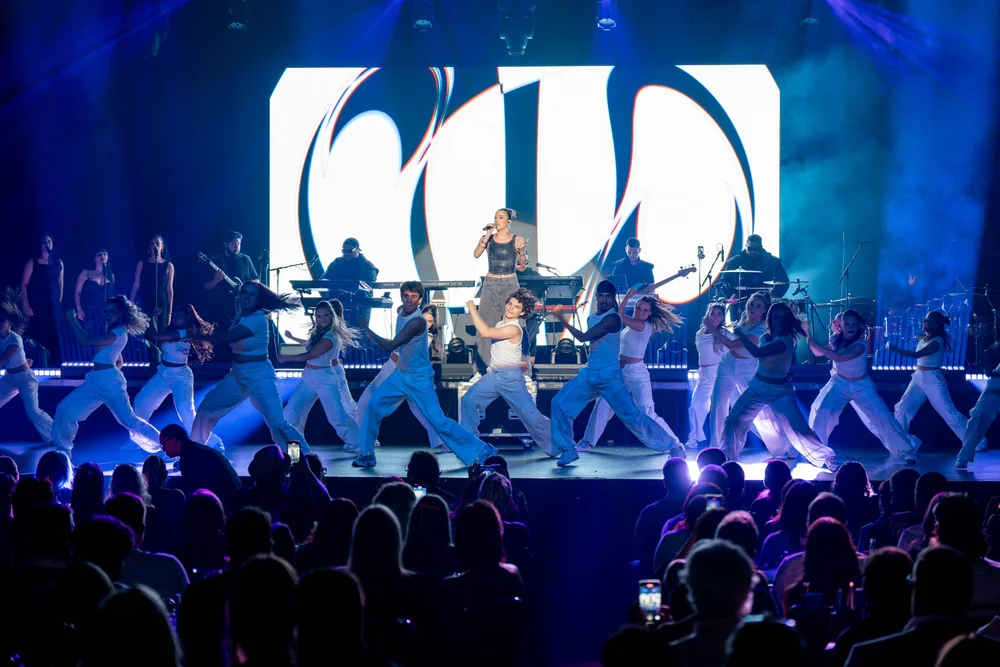 Futuration dancers performing on stage