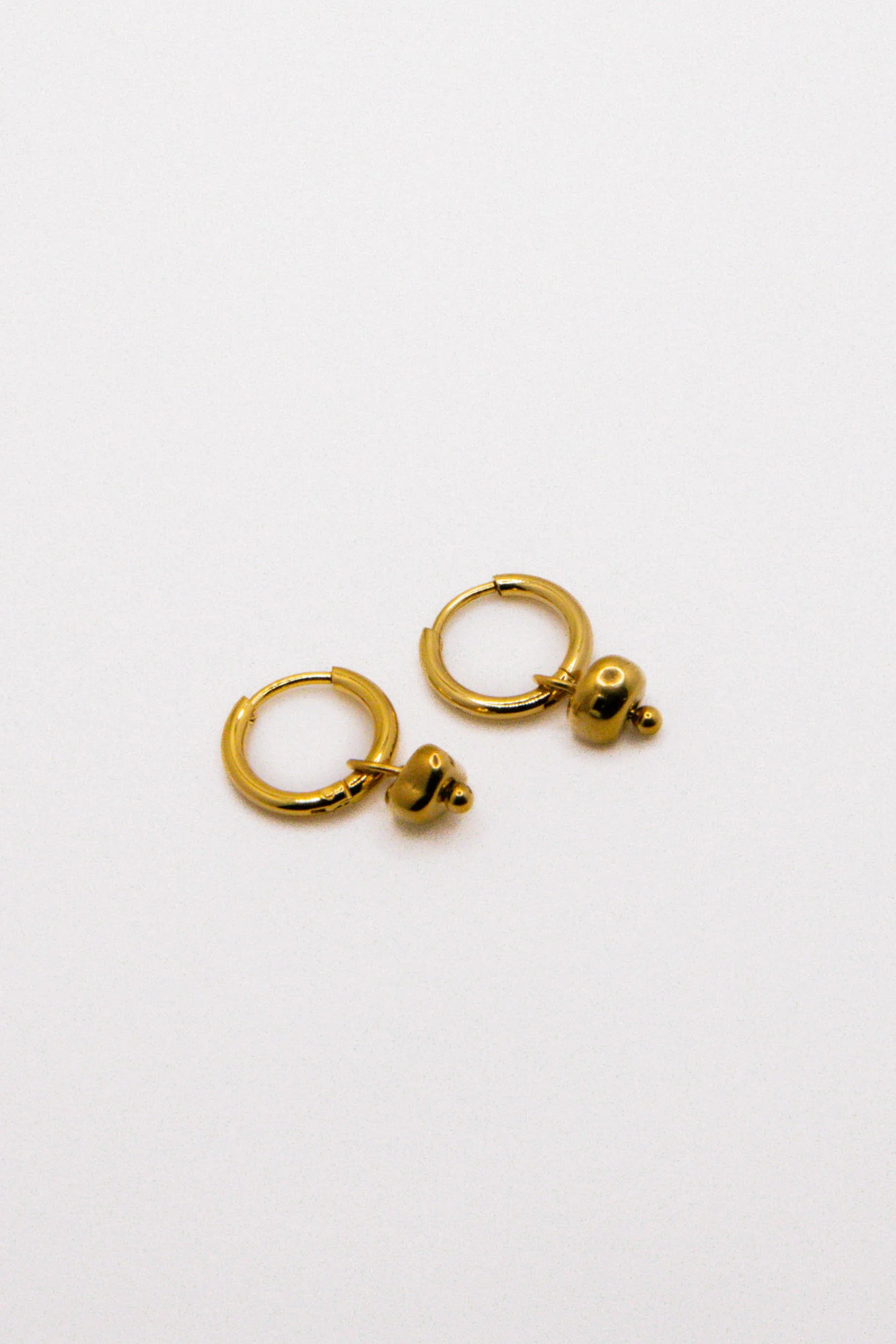 Gold Nugget Huggie Earrings