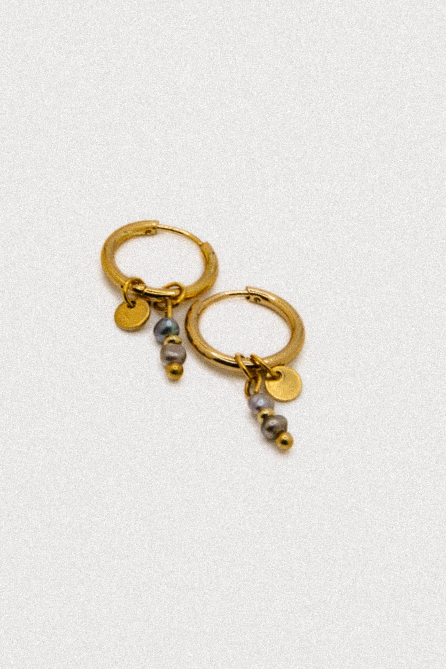 Peacock Pearl Huggie Earrings