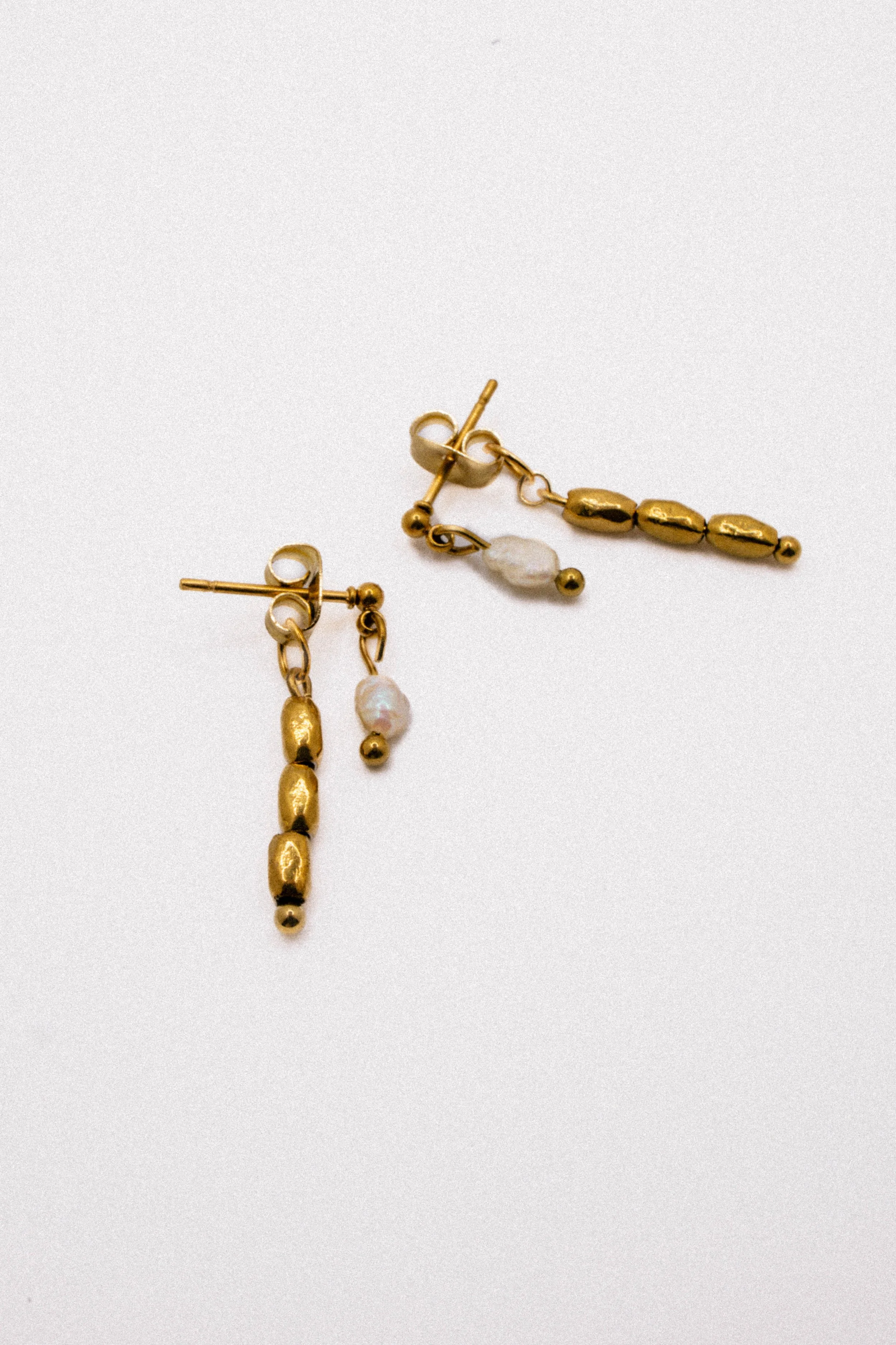 Double Pearl Back Drop Earrings