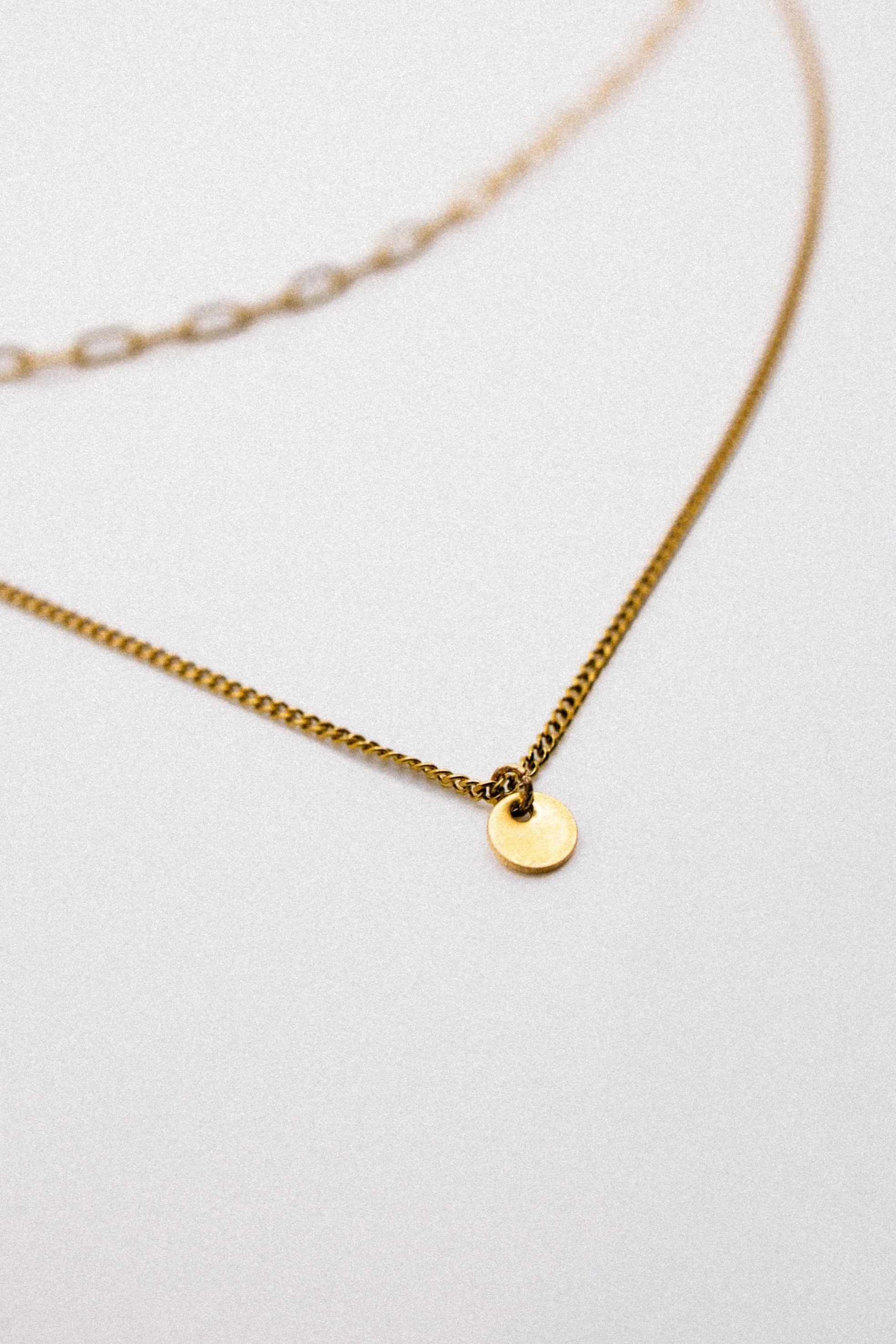 Double Chain Layered Disc Necklace