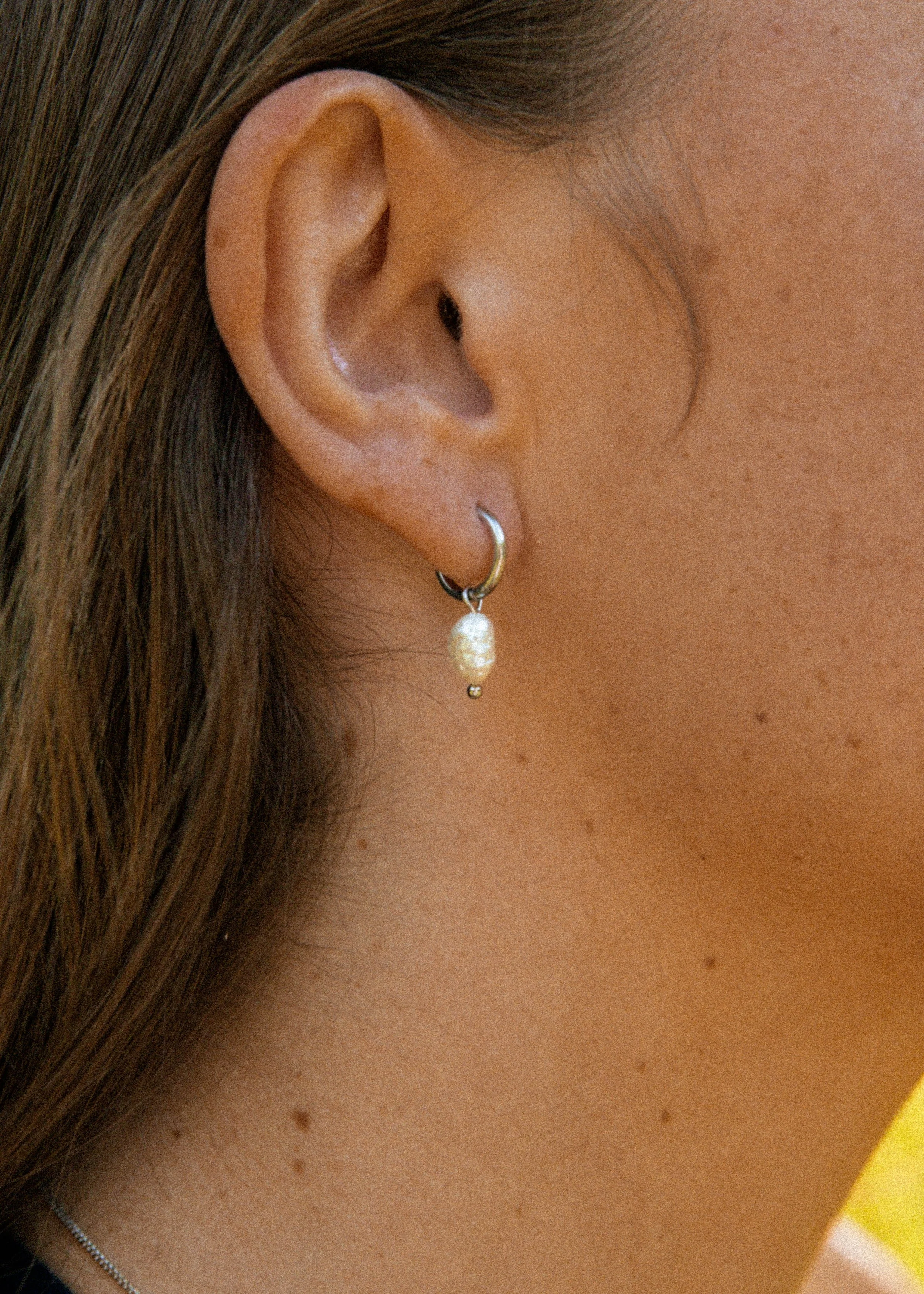 Mini Pearl Huggie Earring