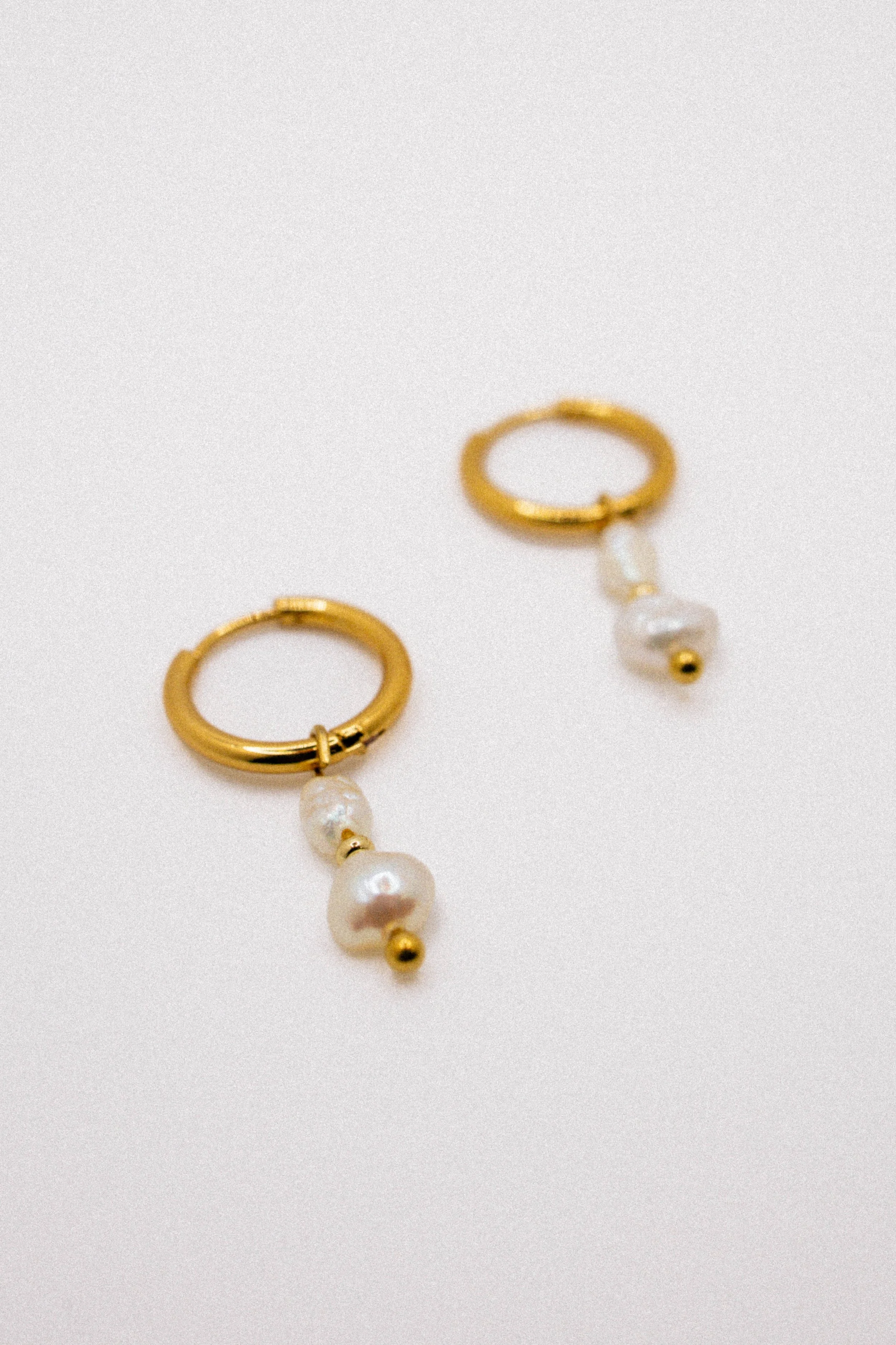 Pearl Drop Huggie Hoops