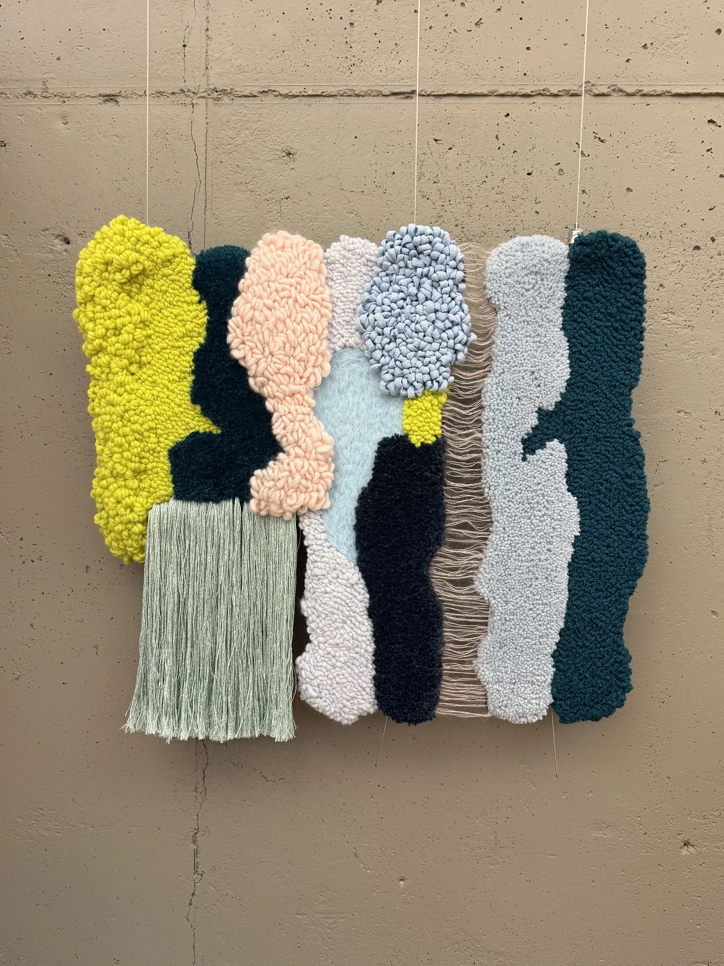 Segmented Field II
2025
Wool, cotton, acrylic, silk, felt
19.5"H x 21"L