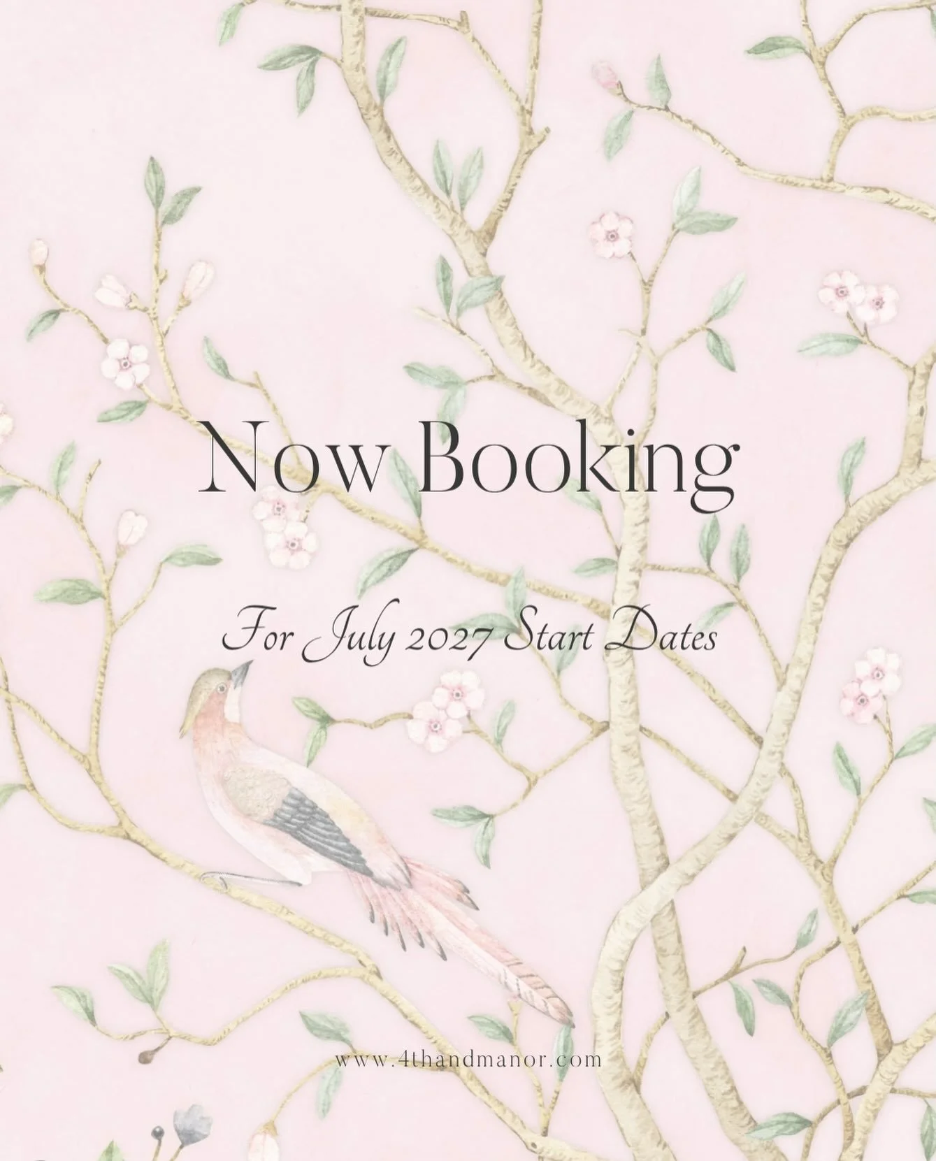 I officially launched 4th &amp; Manor 4 months ago and have been completely blown away by the love, support and project inquiries. 

We are now booking projects starting in July 2027.  If you are planning a multi-room project, whole house or new buil