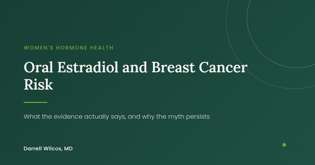 Oral Estradiol and Breast Cancer Risk: What the Evidence Actually Says