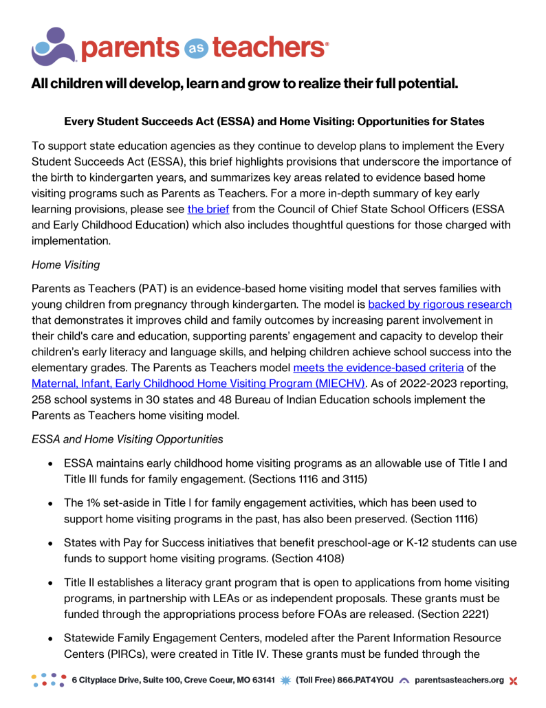 ESSA and Home Visiting Brief