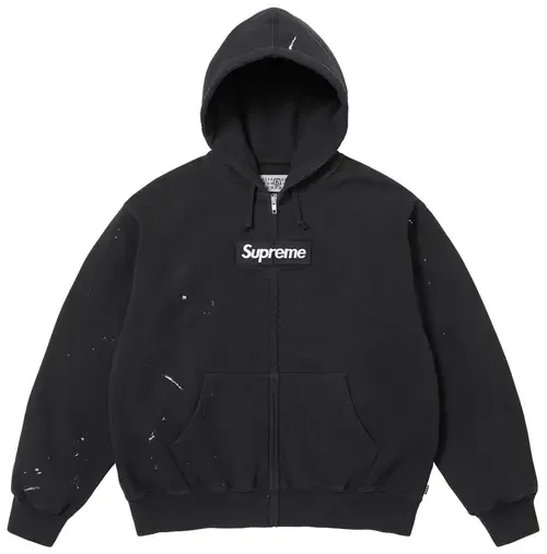 Supreme x MM6 Maison Margiela Box Logo Zip Up Hooded Sweatshirt 'Black'