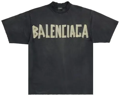 Balenciaga Tape Type Medium Fit T-Shirt 'Black'
