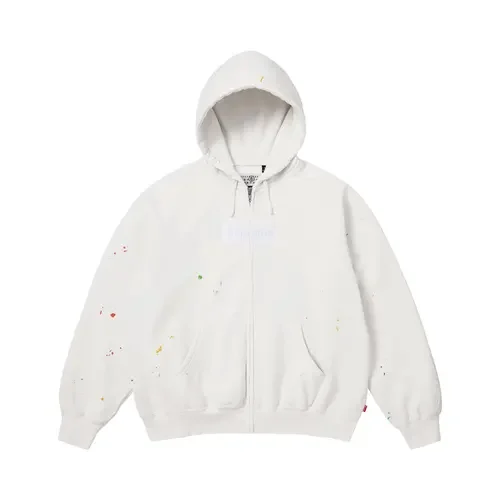 Supreme x MM6 Maison Margiela Box Logo Zip Up Hooded Sweatshirt 'White'