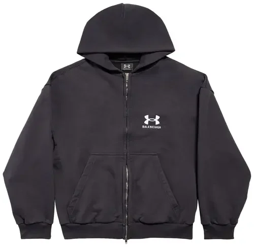 Balenciaga x Under Armour Zip Up Hoodie 'Black/White'