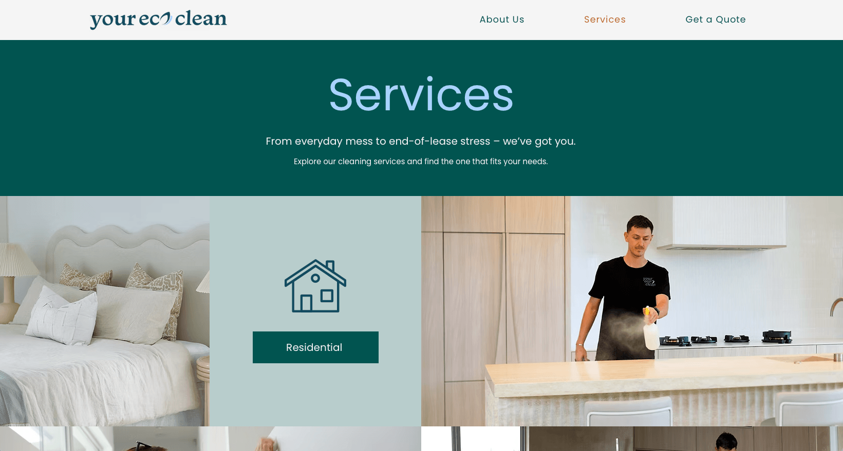A webpage for Your Eco Clean
