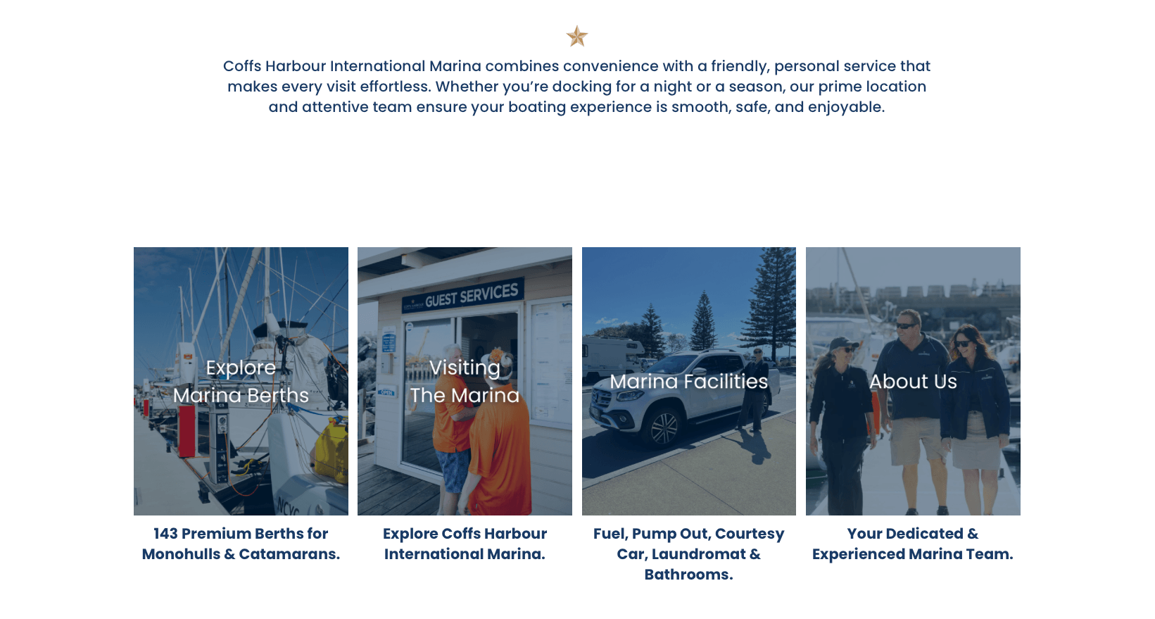 A webpage for Coffs Harbour International Marina