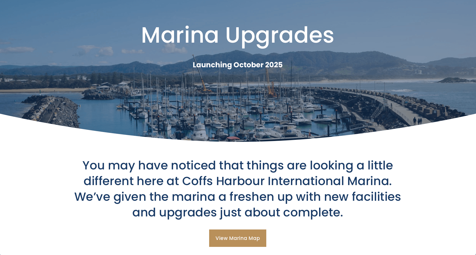 A webpage for Coffs Harbour International Marina