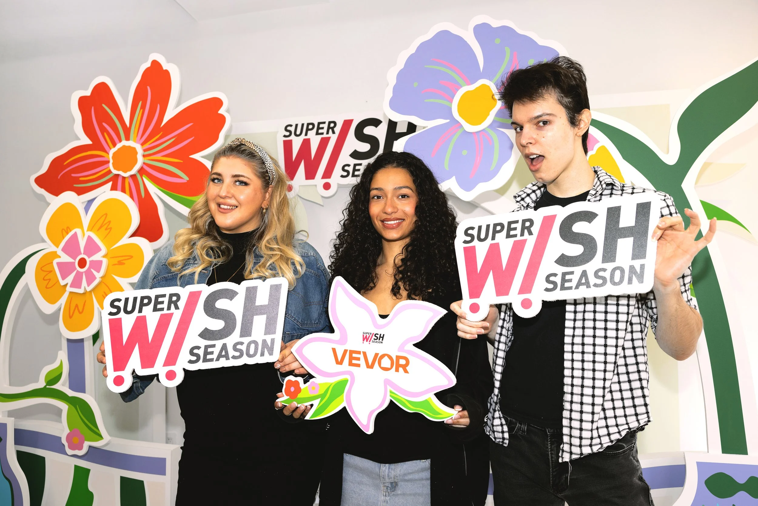 Three livestream talents from the TikTok Super Wish Season pop-up event by experiential production agency ANG Concept.