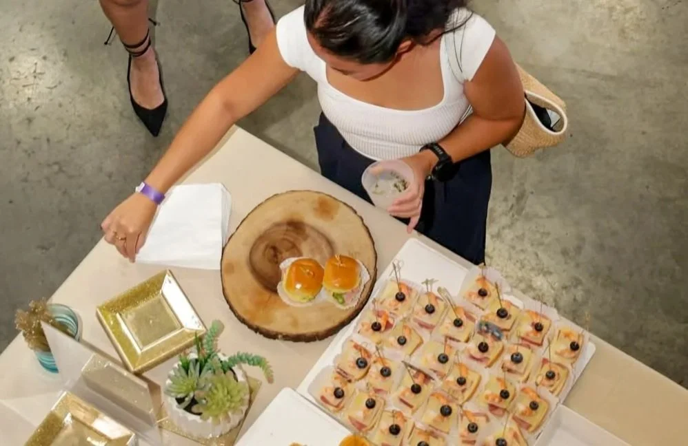 Catering partial view at Shapellx's 6th anniversary activation in Los Angeles.