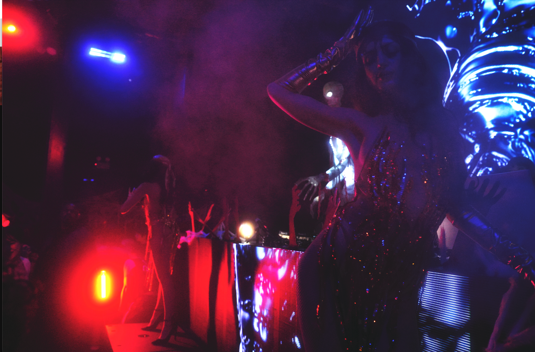 Dancers at event production agency ANG Concept's Halloween party, Masquerade of Freaks in New York.
