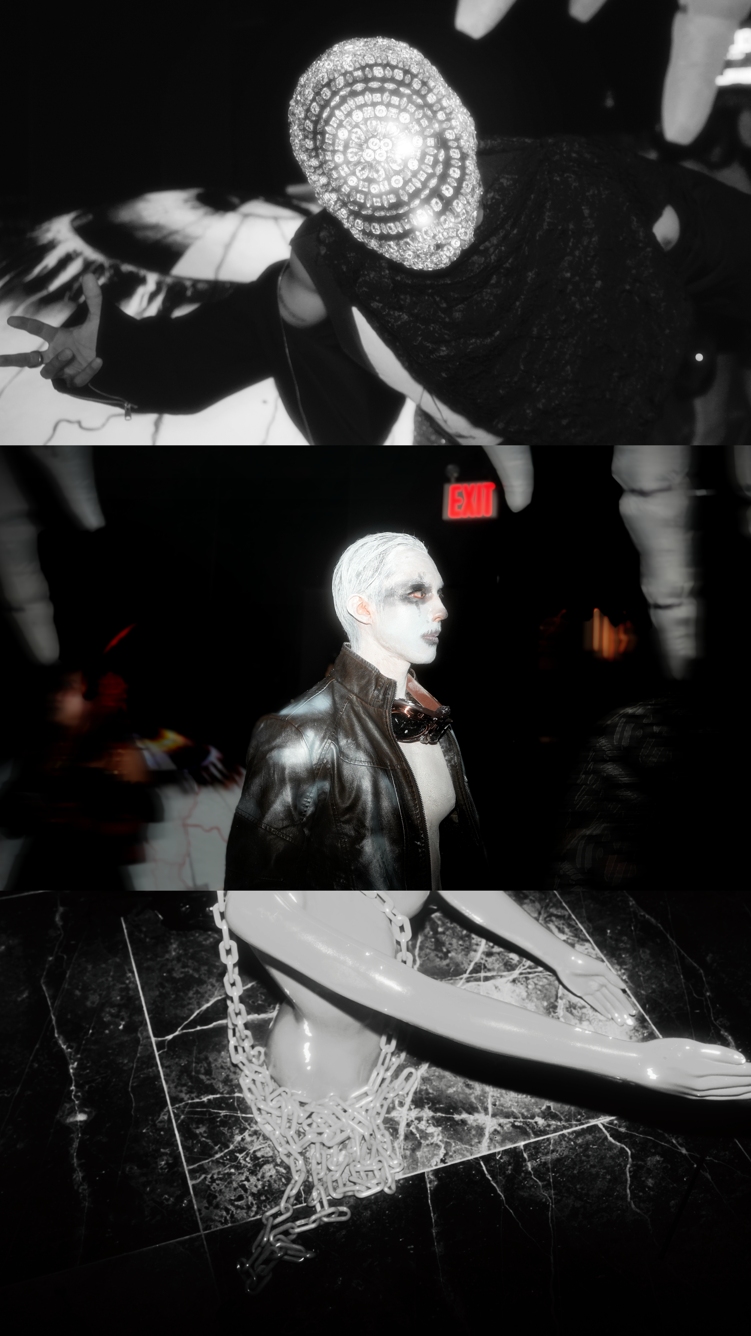 Avant-garde performances and sculptural installations at a fashion-forward Halloween experiential event by creative production agency ANG Concept in New York.