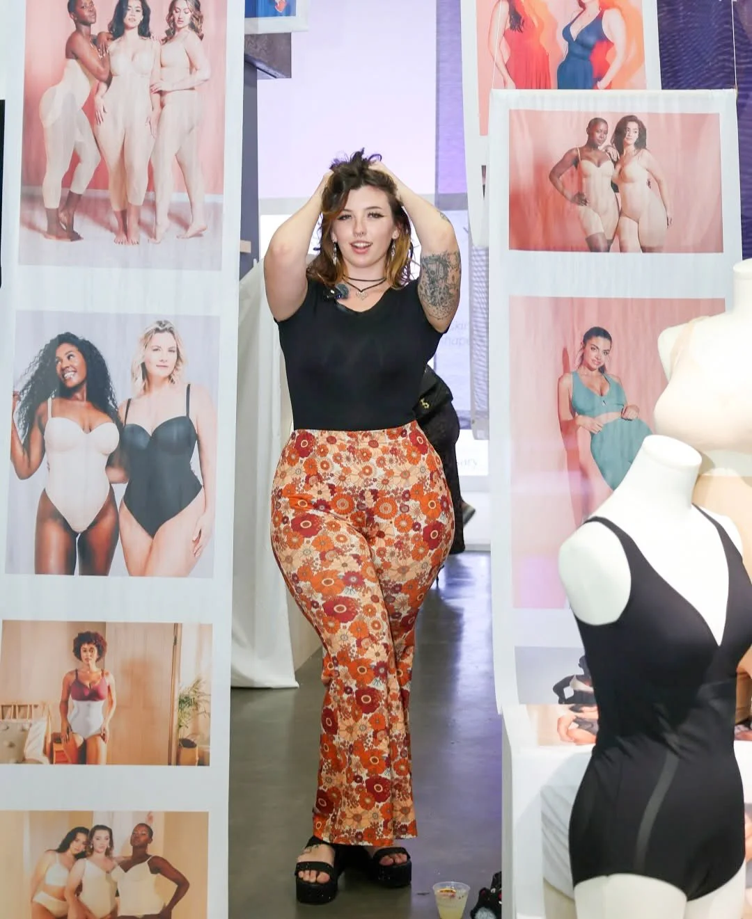 KOL posing in the installation at Shapellx's 6th anniversary activation, Six and Beyond, in Los Angeles.