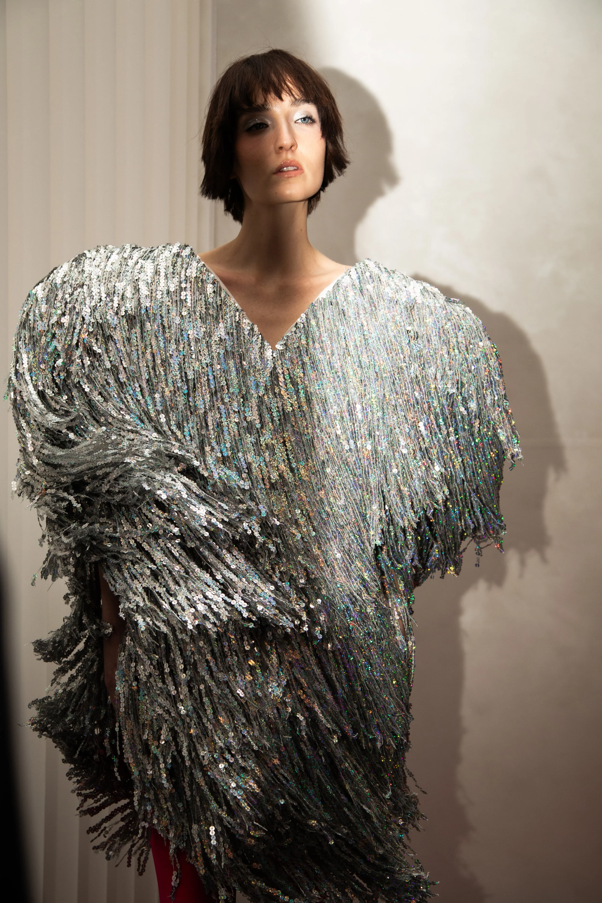 A Landmeé model at "Up to the Sky" Bangkok designer fashion show by event production agency ANG Concept during NYFW at One World Observatory.