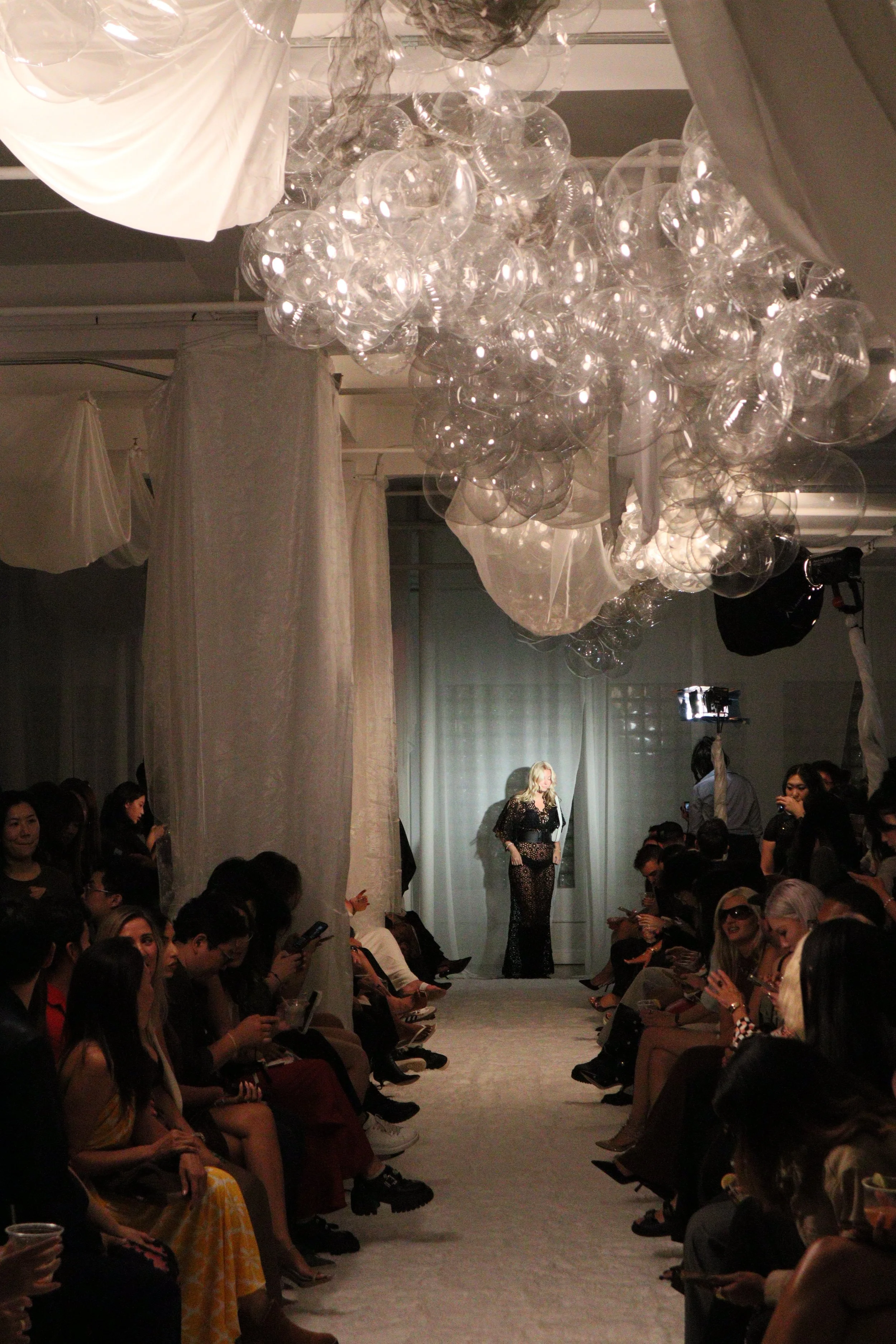 Fashion show runway for the NYFW SS26 EASTEAM "Rebel Heiress" show produced and designed by experiential agency ANG Concept.