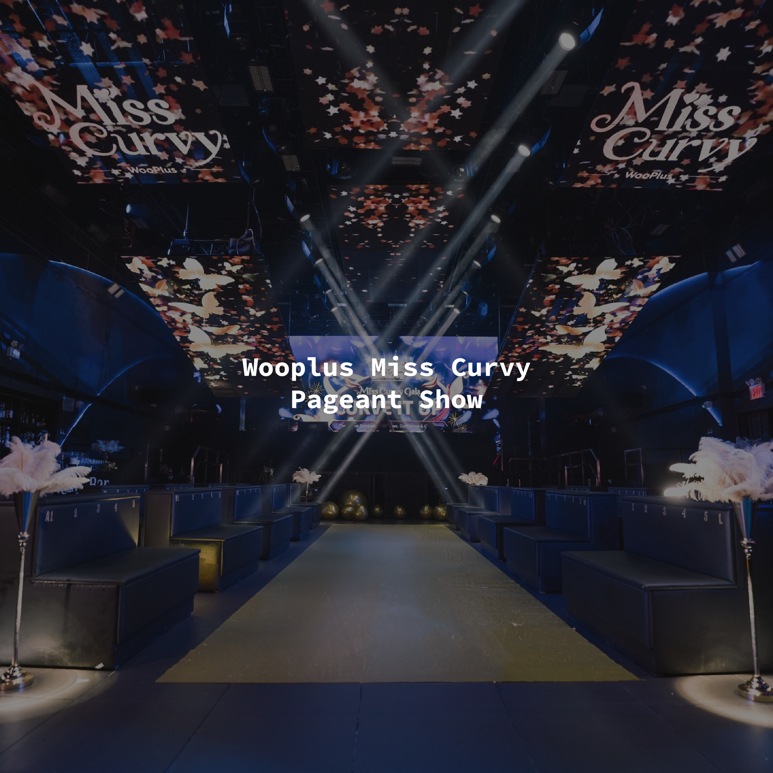 A NYFW Fashion show production, Miss Curvy Pageant by dating app Wooplus in support of self-love and inclusivity at the Times Square nightclub Nebula by event production agency ANG Concept.