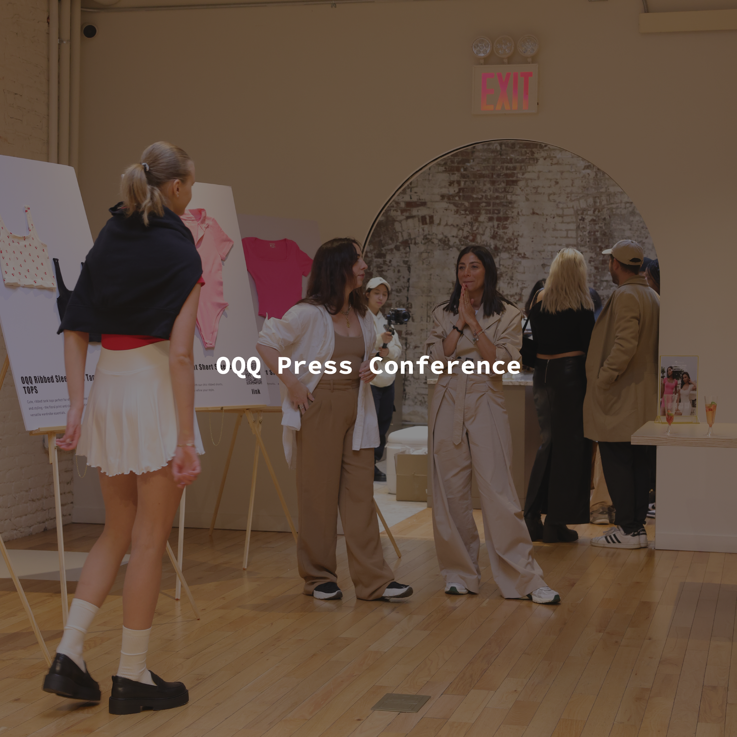 Press conference of Women's Activewear, Gymwear & Athleisure brand OQQ in a sophisticated Williamsburg clubroom by Dundu.n International and event production agency ANG Concept.
