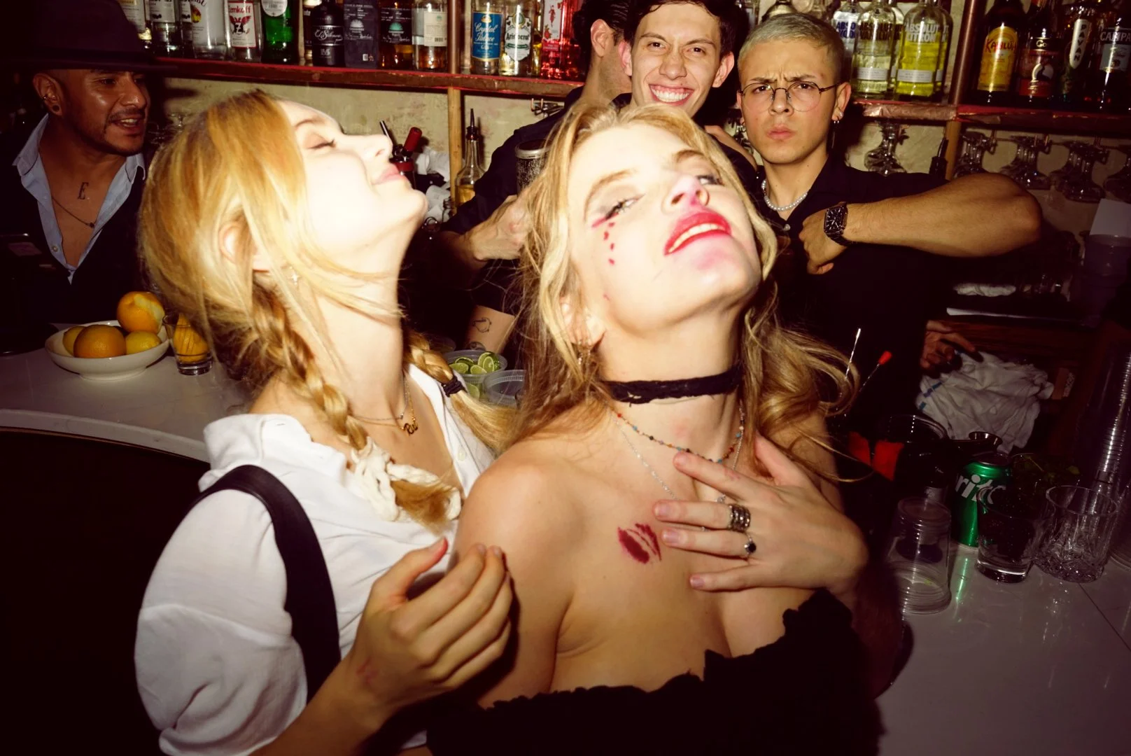 Guests captured at the bar of Madame Rouge, a Halloween party by production agency ANG Concept.