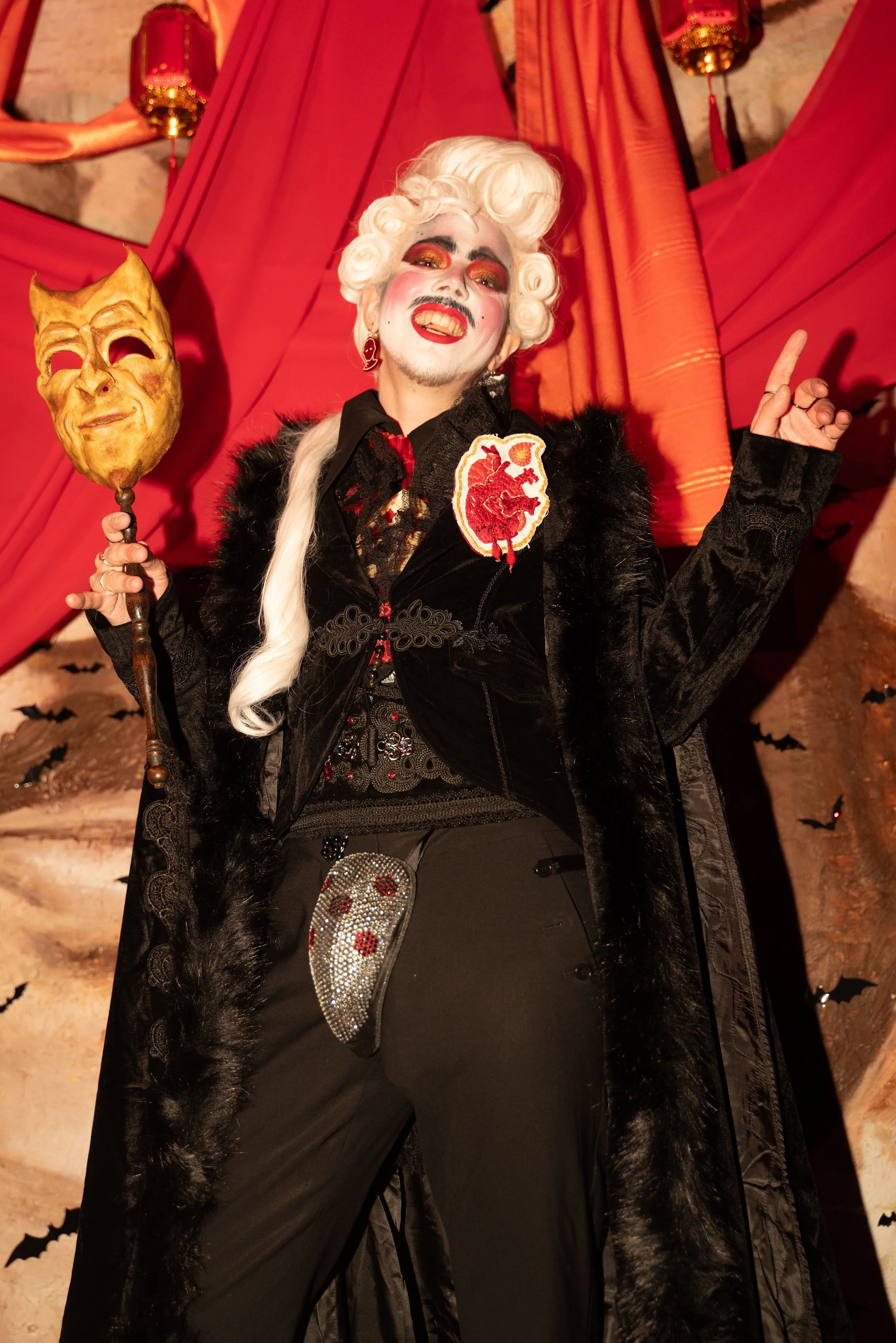 Guests dressing up for Madame Rouge, a haunted-house-inspired Halloween party by New York experiential production agency ANG Concept.