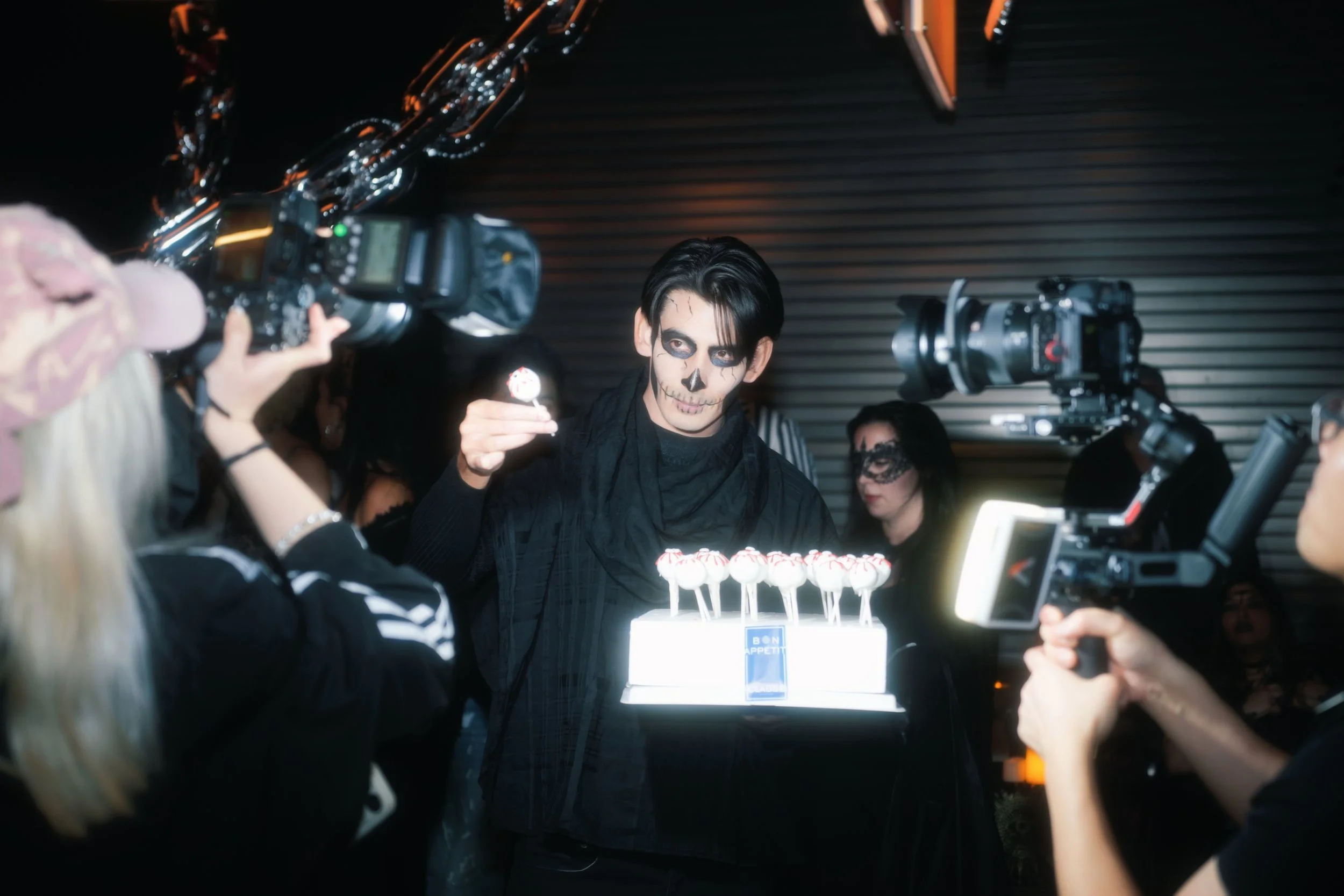 Guest Daniel Duncan photographed at event production agency ANG Concept's Halloween party, Masquerade of Freaks, in New York.