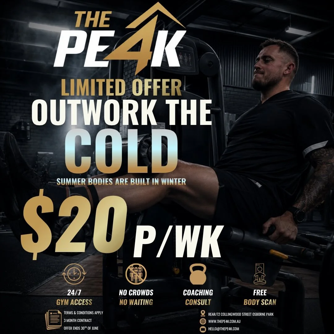 ❄️ OUTWORK THE COLD ❄️
While everyone else is waiting for summer to get motivated, THE PE4K members are putting in the work now.
Summer bodies aren&rsquo;t built in summer. They&rsquo;re built in winter!
🔥 Limited Offer - $20 per week for 3 Months
✅