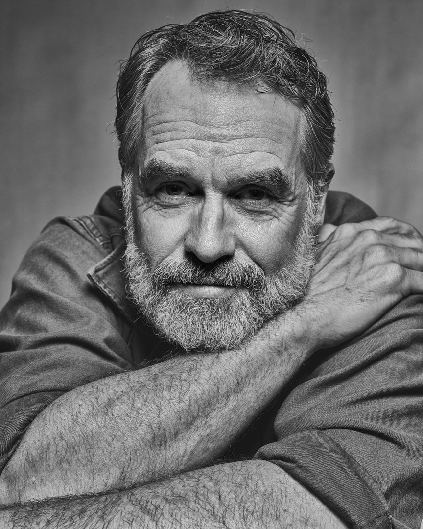 Black and White Portrait of Australian Actor Murray Bartlett