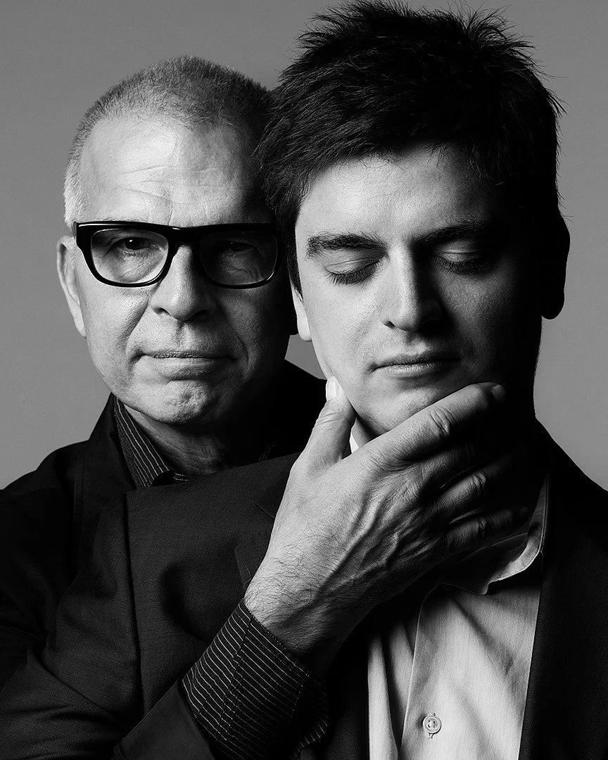 Father and Son Portrait black and white of Tony and Morgan Visconti