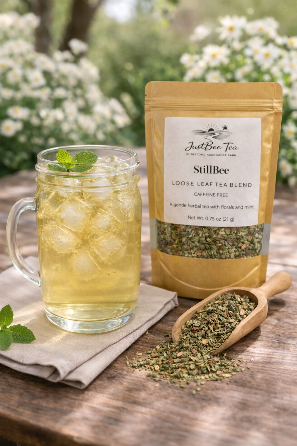 Iced herbal tea in rustic setting.png