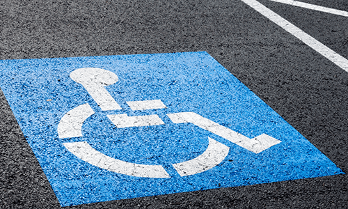 Ada compliance handicap parking spot