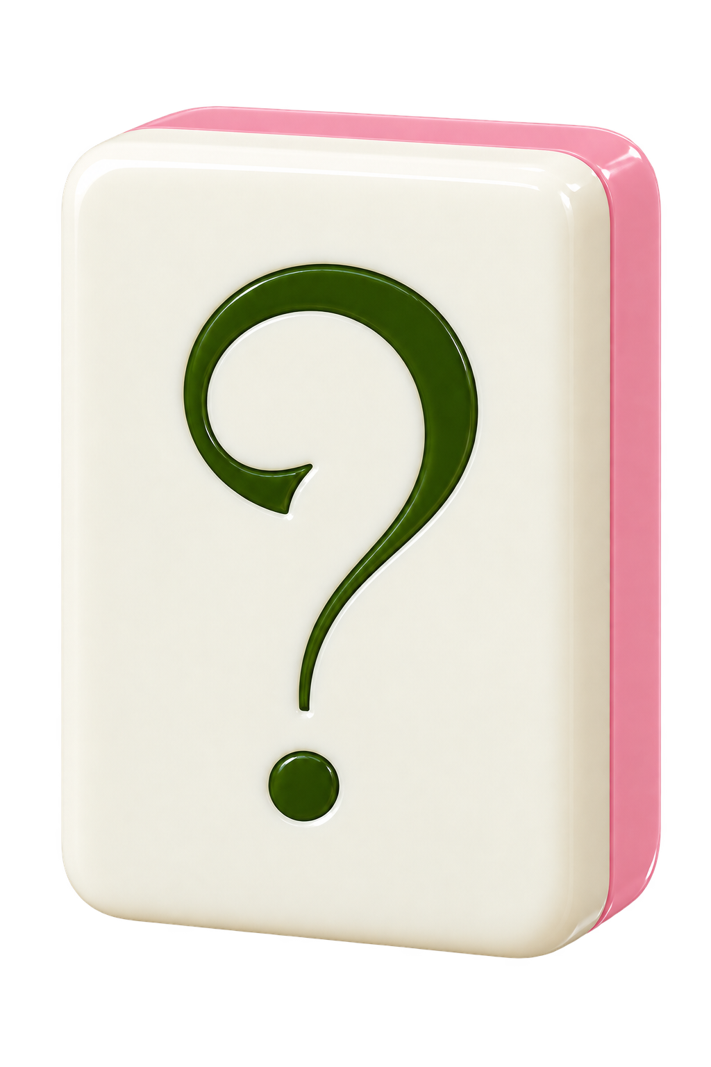 A green question mark on a mahjongg tile.