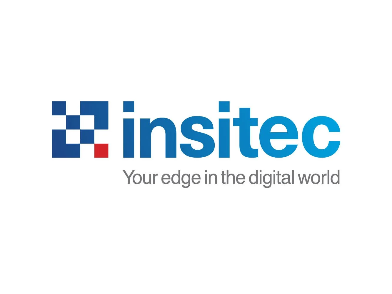 InsITec logo with tagline "Your edge in the digital world" in blue and gray text, featuring a geometric pattern.