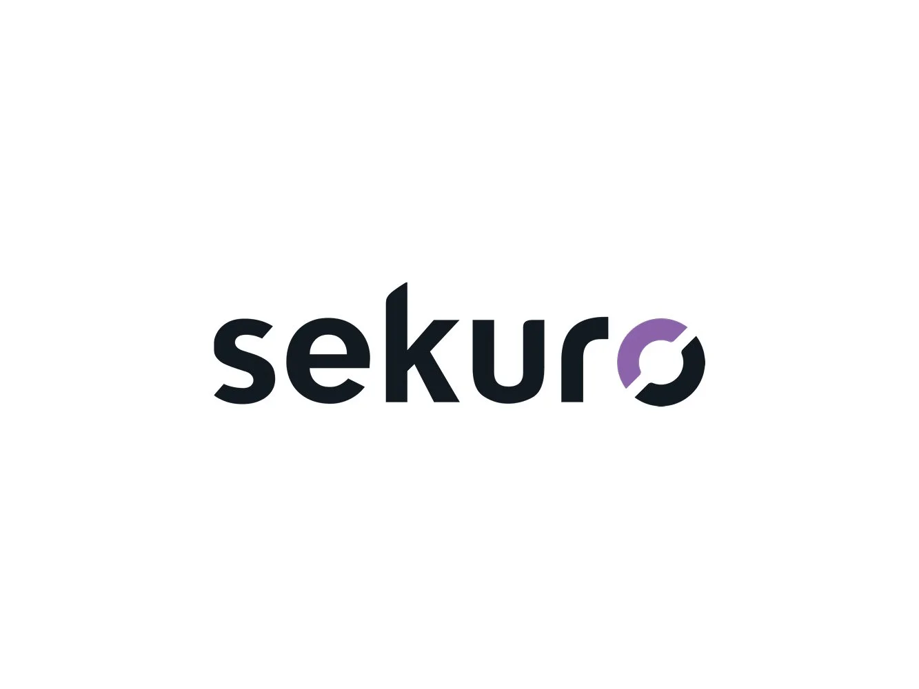 Logo with the word 'sekuro' in black and a purple circular symbol as the letter 'o'.