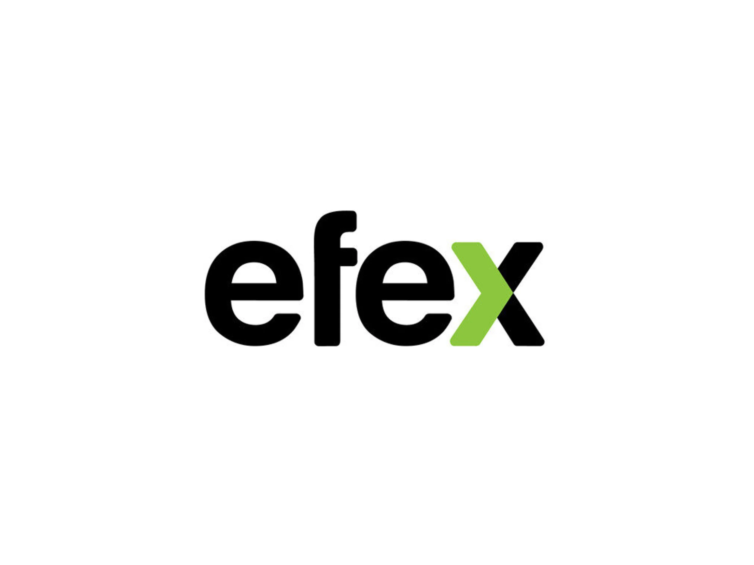Efex logo with black and green text on a white background