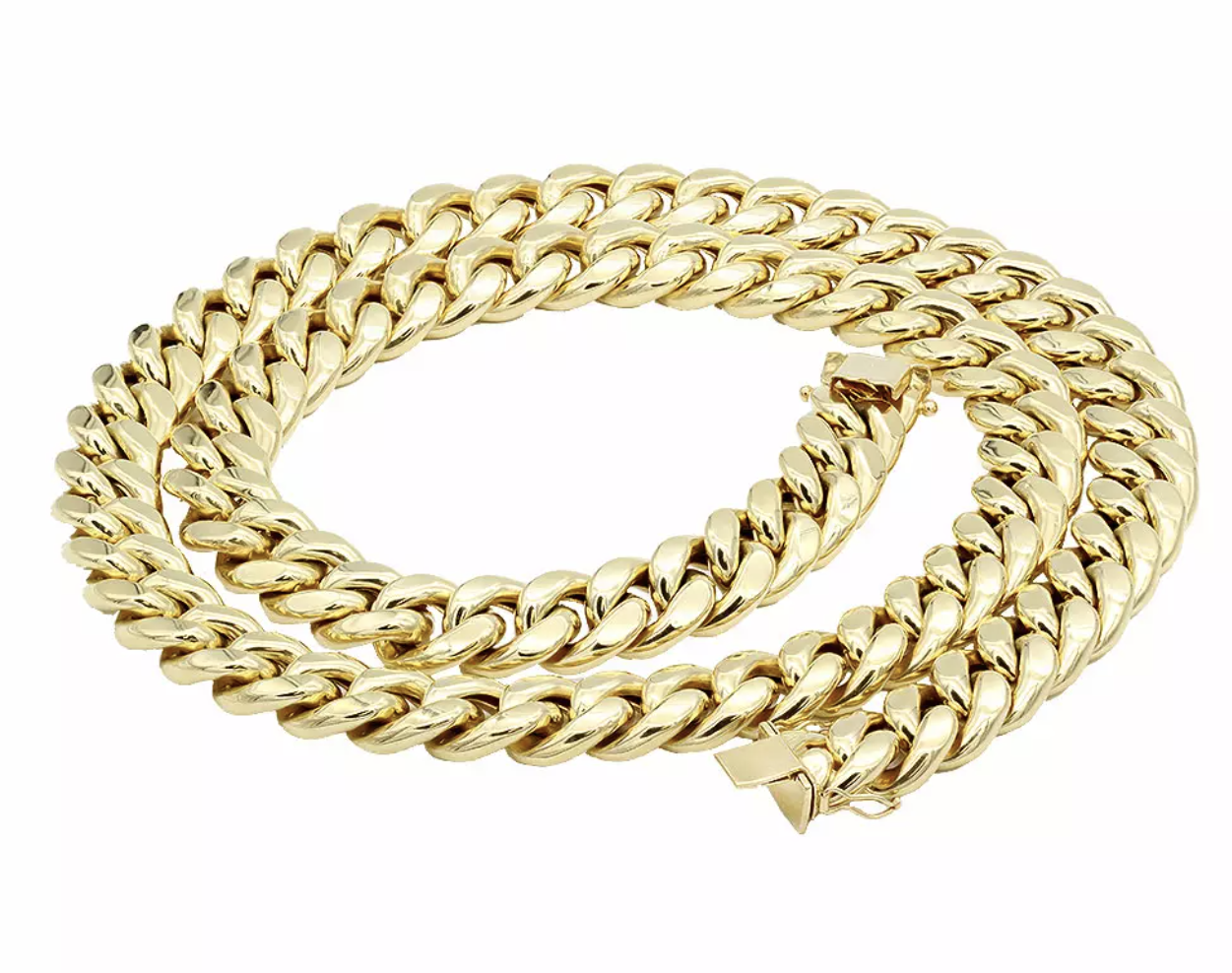 Men's Gold Chain 14K Yellow Gold Solid Miami Cuban Link Chain 3mm-9mm