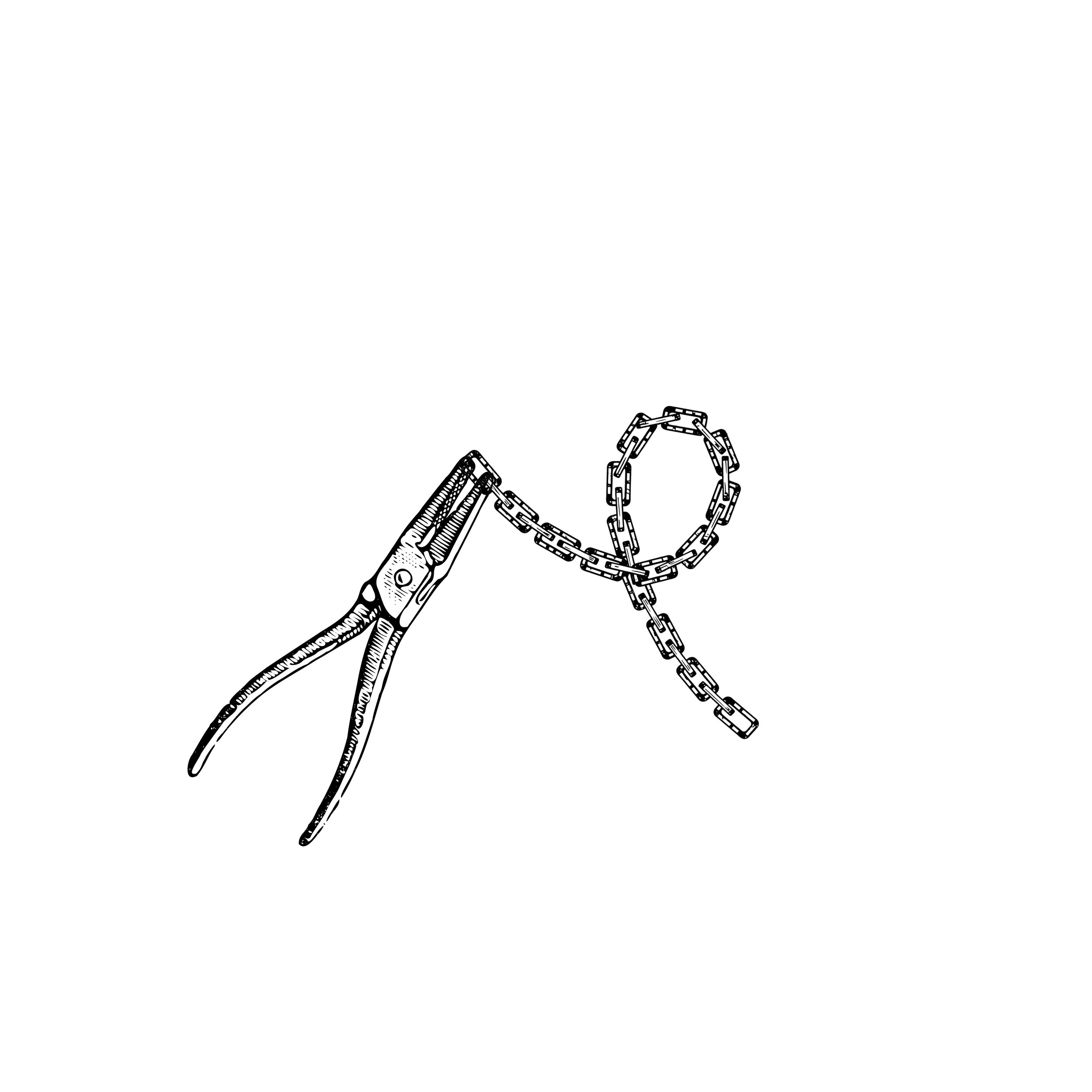 Clip art of pliers and jewelry chain